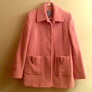 PINK! Gorgeous Nine West Wool Boucle Coat 10 EUC